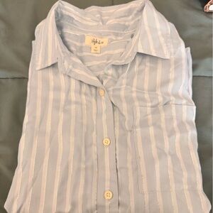 Style & Co. Women's Light Blue Striped Blouse plus size
